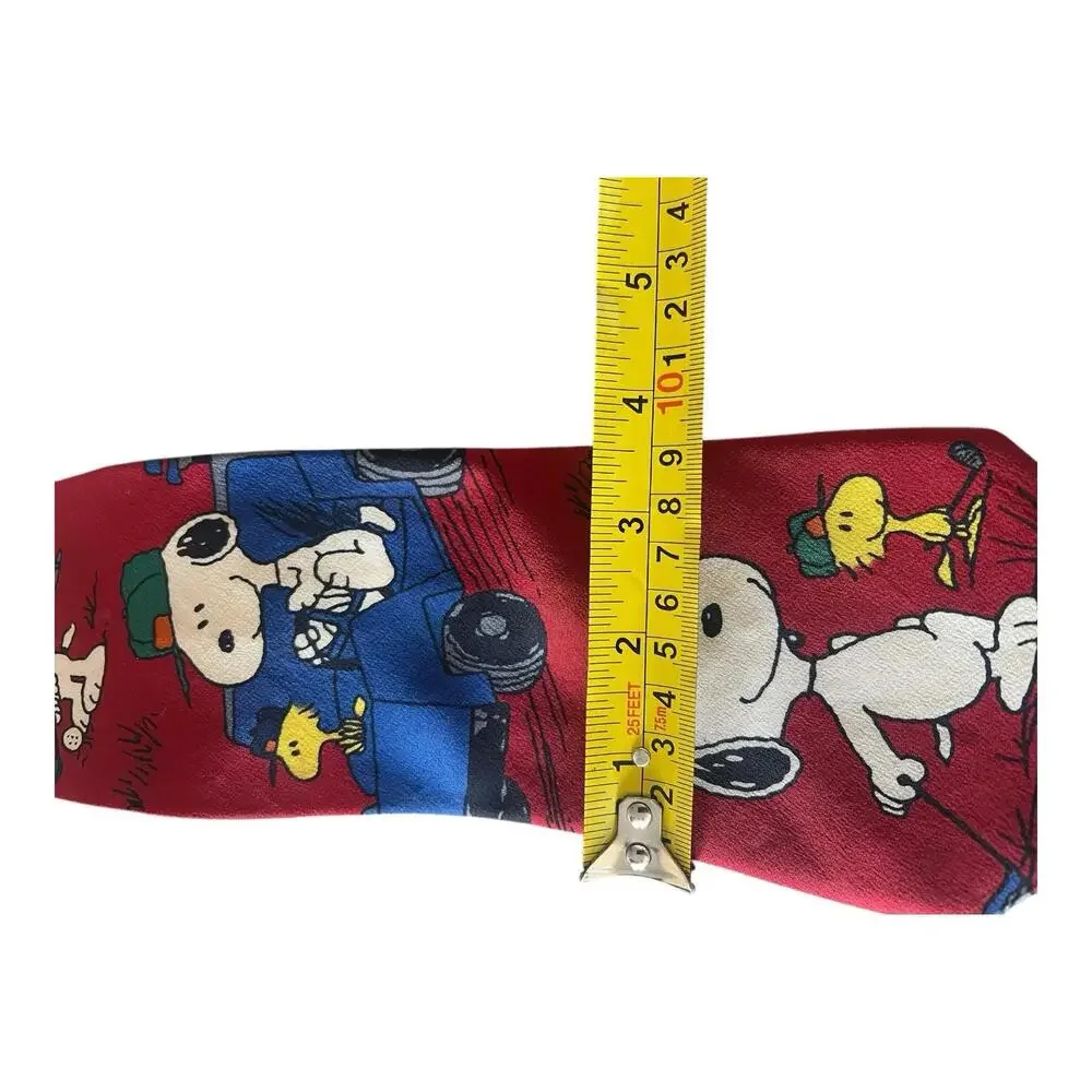 Vintage Snoopy And Woodstock Golfing Joe Golfer Peanuts by Schulz Silk Neck Tie